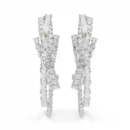 Resim Matrix halka küpeler, Karışık kesimler, Beyaz, Rodyum kaplama