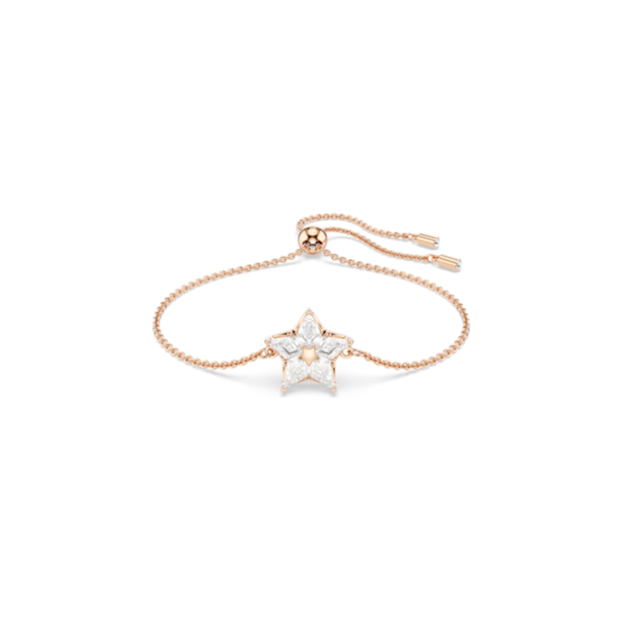 Resim Stella Bileklik, Uçurtma kesim, Yıldız, Beyaz, Pembe altın rengi kaplama