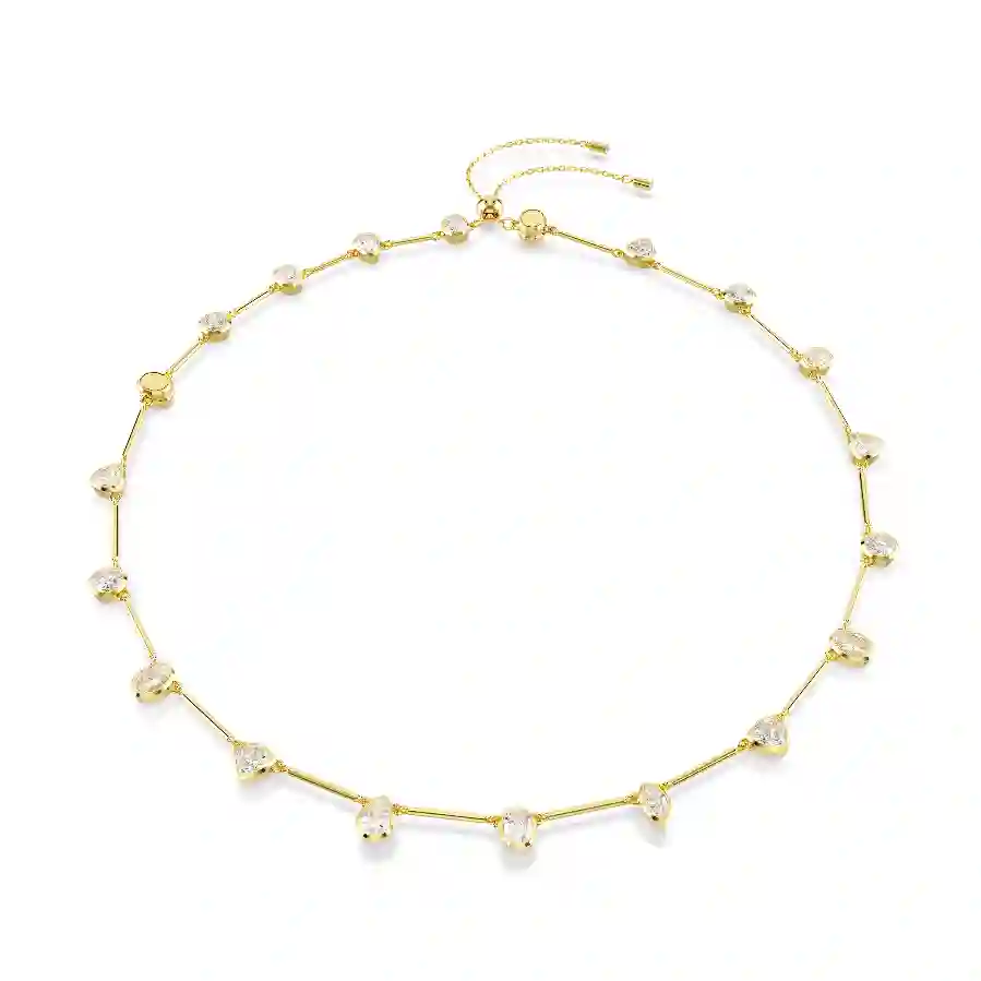 Resim Imber Tennis kolye, Mıknatıslı kapama mekanizması, Karışık kesimler, Beyaz, Altın rengi kaplama