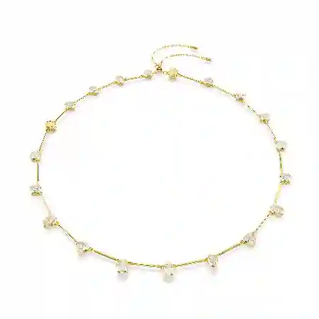 Resim Imber Tennis kolye, Mıknatıslı kapama mekanizması, Karışık kesimler, Beyaz, Altın rengi kaplama