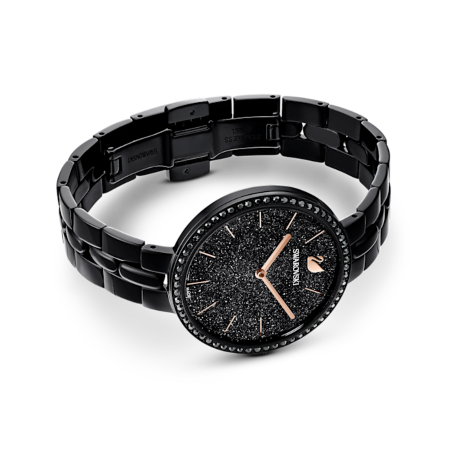 Resim Cosmopolitan Saat, İsviçre Üretimi, Metal bileklik, Siyah, Siyah yüzey