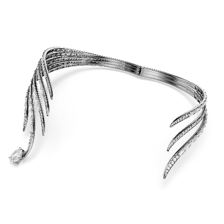 Resim The Vienna Collection Gerdanlık, Tüy, Beyaz, Rutenyum kaplama