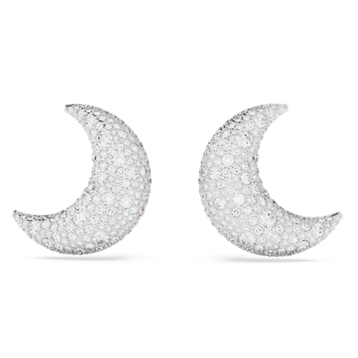 Resim Luna Klipsli Küpeler, Ay, Beyaz, Rodyum kaplama