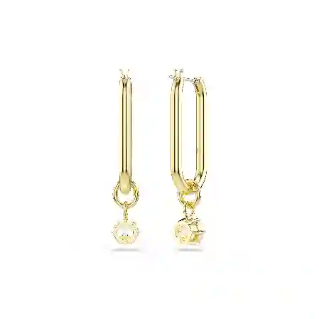 Resim Constella damla küpeler, Yuvarlak kesim, Beyaz, Altın rengi kaplama