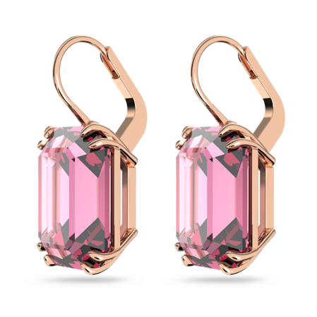 Resim Millenia damla küpeler, Sekizgen kesim, Pembe, Pembe altın rengi kaplama