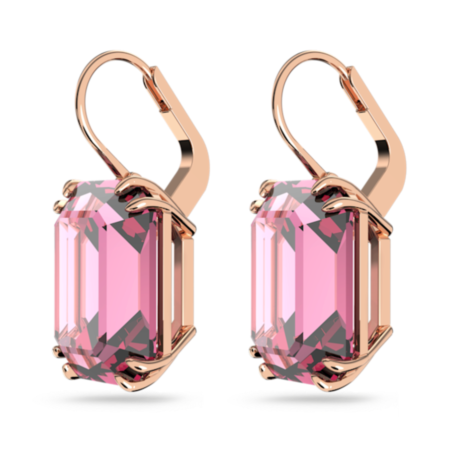 Resim Millenia damla küpeler, Sekizgen kesim, Pembe, Pembe altın rengi kaplama