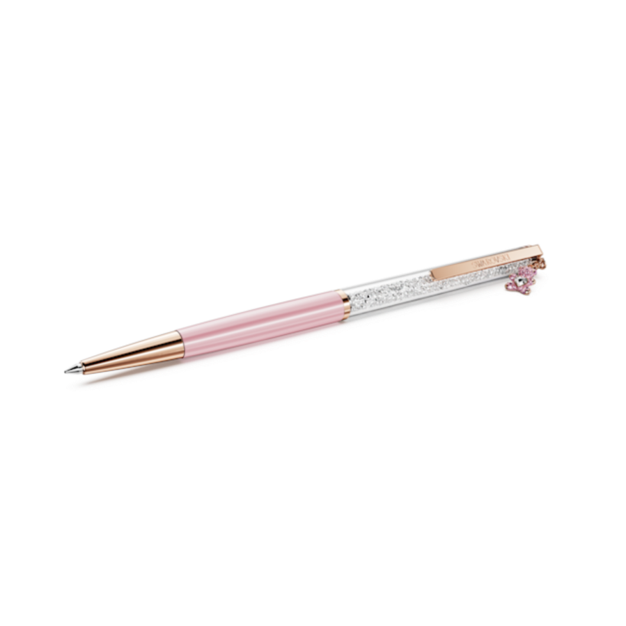 Resim Crystalline Tükenmez Kalem, Ayıcık, Pembe, Pembe lakeli, pembe altın rengi kaplama