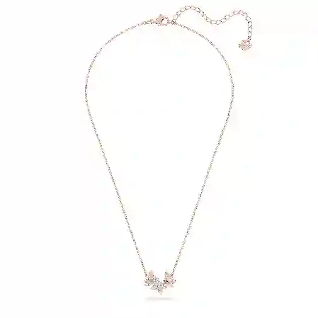 Resim Idyllia Lilia Kolye, Kelebek, Beyaz, Pembe altın rengi kaplama