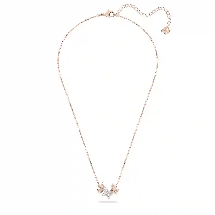 Resim Idyllia Lilia Kolye, Kelebek, Beyaz, Pembe altın rengi kaplama