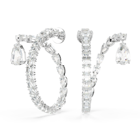 Resim Matrix halka küpeler, Karışık kesimler, Beyaz, Rodyum kaplama