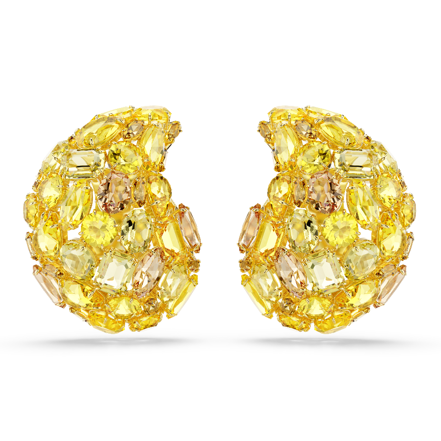 Resim Gema Klipsli Küpeler, Sarı, Altın rengi kaplama