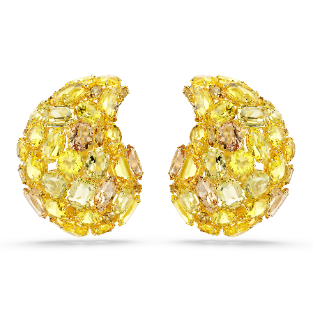 Resim Gema Klipsli Küpeler, Sarı, Altın rengi kaplama