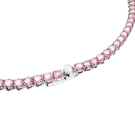 Resim Matrix Tennis Kolye, Yuvarlak kesim, Pembe, Rodyum kaplama