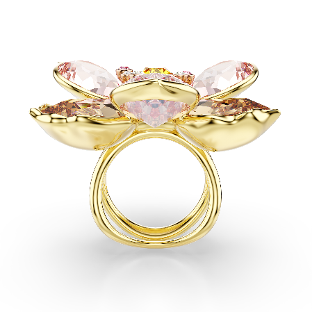 Resim Idyllia Motif Yüzük, Karışık kesimler, Çiçek, Altın rengi kaplama