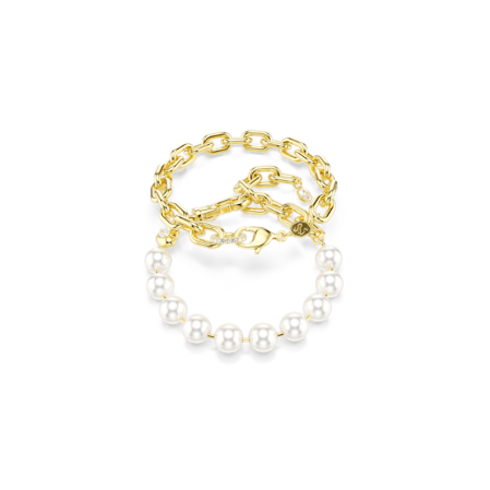 Resim Idyllia Kolye, Kristal inci, Beyaz, Altın rengi kaplama