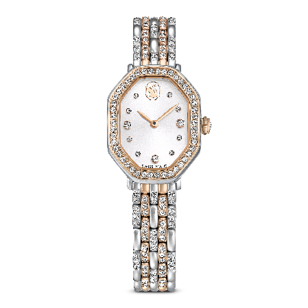 Resim Dextera Octagon Saat, İsviçre Üretimi, Metal bileklik, Gümüş Rengi, Pembe altın rengi yüzey