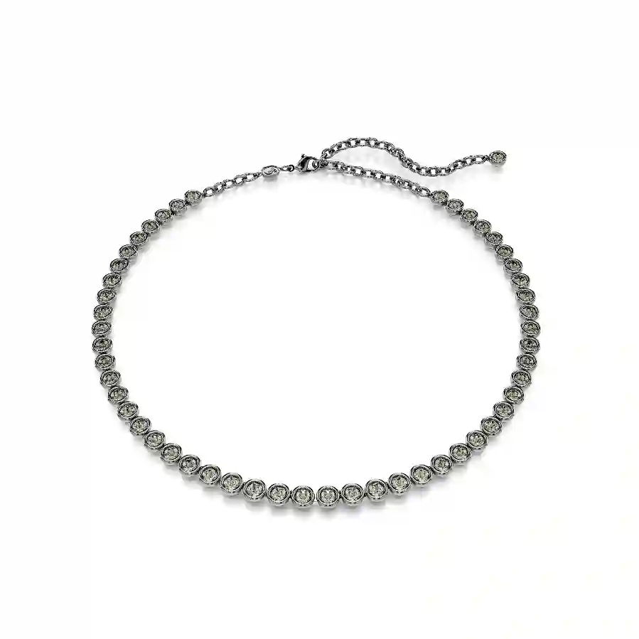 Resim Imber Tennis Kolye, Yuvarlak kesim, Gri, Rutenyum kaplama