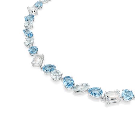 Resim Gema Kolye, Karışık kesimler, Mavi, Rodyum kaplama