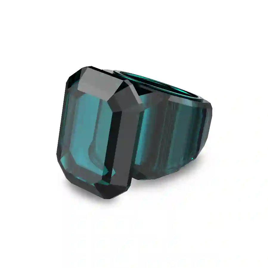 Resim Lucent Kokteyl Yüzüğü, Sekizgen kesim, Yeşil