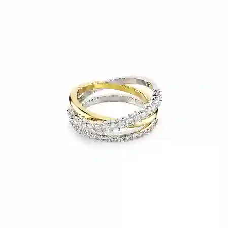 Resim Hyperbola Yüzük, Karışık kesimler, Beyaz, Karışık metal yüzey