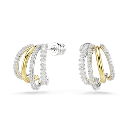 Resim Hyperbola halka küpeler, Karışık kesimler, Mini, Beyaz, Karışık metal yüzey