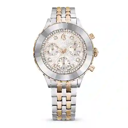 Resim Octea Chrono Saat, İsviçre Üretimi, Metal bileklik, Rose Altın tonu, Karışık metal yüzey