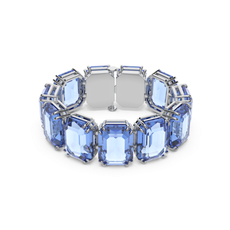 Resim Millenia Bileklik, Büyük kristaller, Sekizgen kesim, Mavi, Rodyum kaplama