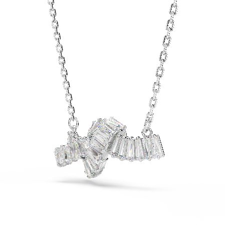 Resim Matrix Kolye, Baget kesim, Düğüm, Beyaz, Rodyum kaplama