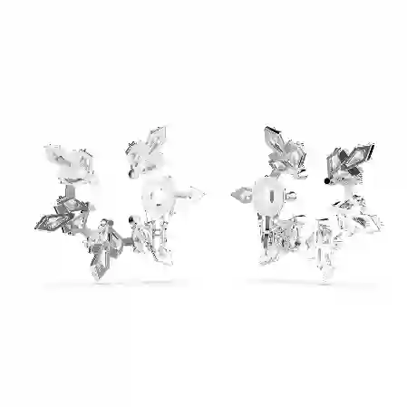 Resim Idyllia Klipsli Küpeler, Karışık kesimler, Kar tanesi, Beyaz, Rodyum kaplama