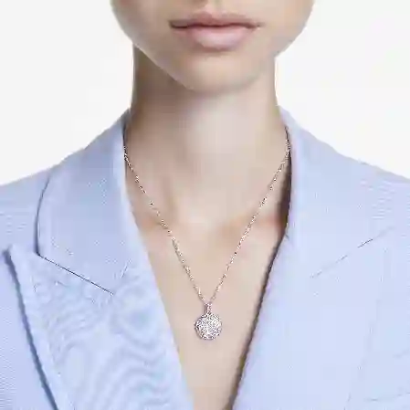 Resim Meteora Katlı Kolye, Beyaz, Rodyum kaplama