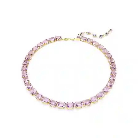 Resim Millenia Tennis kolye, Sekizgen kesim, Mor, Altın rengi kaplama