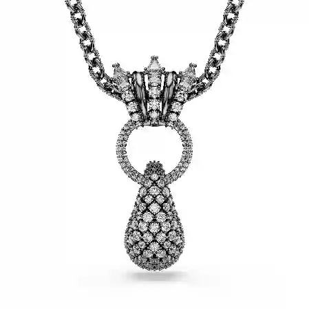 Resim Sublima Kolye, Karışık kesimler, Beyaz, Rutenyum kaplama