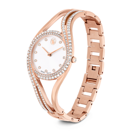 Resim Hyperbola Halka bileklik saat, İsviçre Üretimi, Rose Altın tonu, Pembe altın rengi yüzey