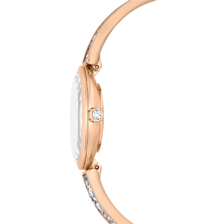Resim Crystal Rock oval Saat, İsviçre Üretimi, Kristal bileklik, Rose Altın tonu, Pembe altın rengi yüzey