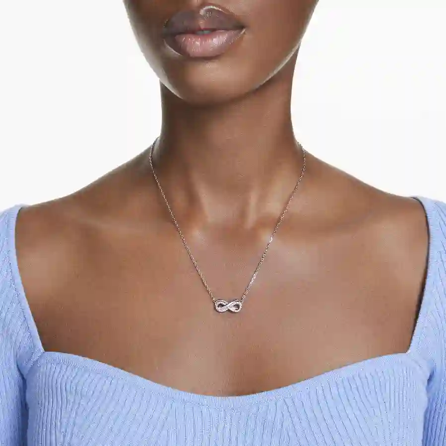 Resim Hyperbola Kolye, Infinity, Beyaz, Rodyum kaplama