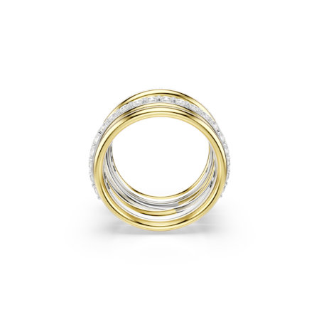 Resim Hyperbola Kokteyl Yüzüğü, Yuvarlak kesim, Beyaz, Karışık metal yüzey