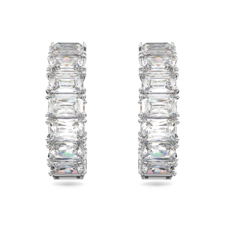 Resim Millenia halka küpeler, Sekizgen kesim, Beyaz, Rodyum kaplama