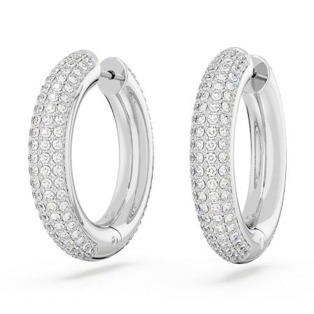 Resim Dextera halka küpeler, Orta, Beyaz, Rodyum kaplama