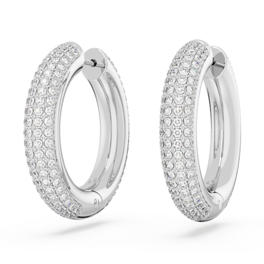 Resim Dextera halka küpeler, Orta, Beyaz, Rodyum kaplama