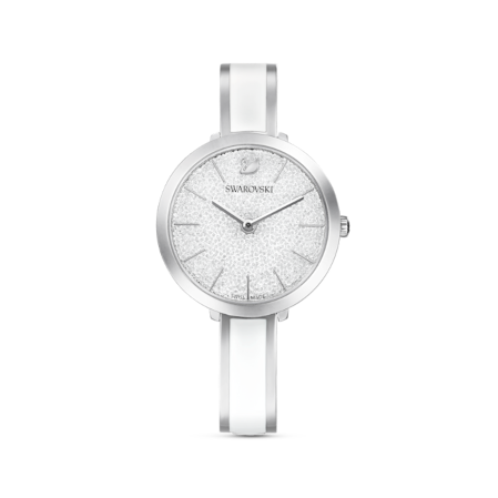 Resim Crystalline Delight Saat, İsviçre Üretimi, Metal bileklik, Beyaz, Paslanmaz çelik