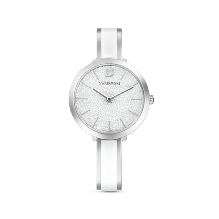 Resim Crystalline Delight Saat, İsviçre Üretimi, Metal bileklik, Beyaz, Paslanmaz çelik