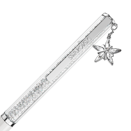 Resim Crystalline Silk Tükenmez Kalem, Beyaz, Beyaz lakeli, krom kaplama