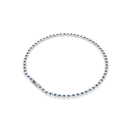 Resim Una Angelic Tennis kolye, Yuvarlak kesim, Mavi, Rodyum kaplama