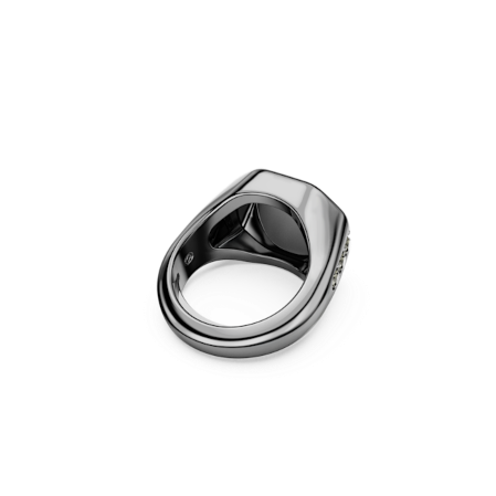 Resim Dextera Octagon Yüzük, Sekizgen şekil, Yuvarlak kesim, Siyah, Rutenyum kaplama