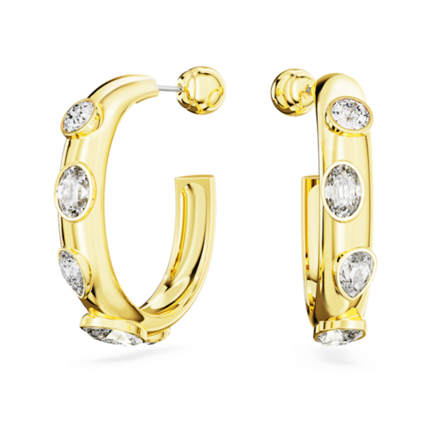 Resim Imber halka küpeler, Karışık kesimler, Beyaz, Altın rengi kaplama