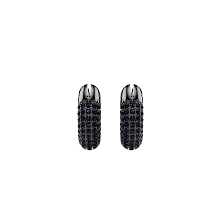 Resim Dextera halka küpeler, Küçük, Siyah, Rutenyum kaplama