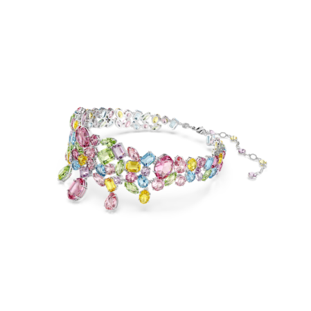 Resim Gema Gerdanlık, Karışık kesimler, Çok renkli, Rodyum kaplama