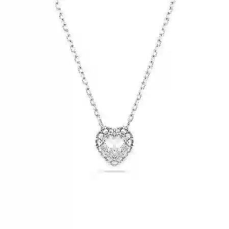 Resim Ariana Grande x Swarovski Kolye, Karışık kesimler, Kalp, Beyaz, Rodyum kaplama