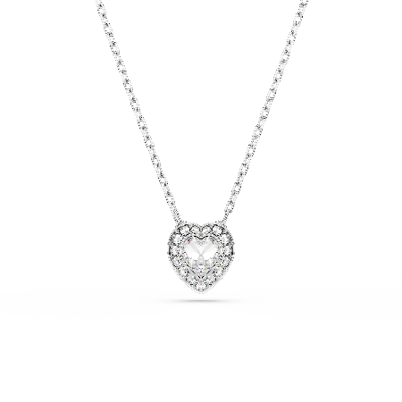 Resim Ariana Grande x Swarovski Kolye, Karışık kesimler, Kalp, Beyaz, Rodyum kaplama