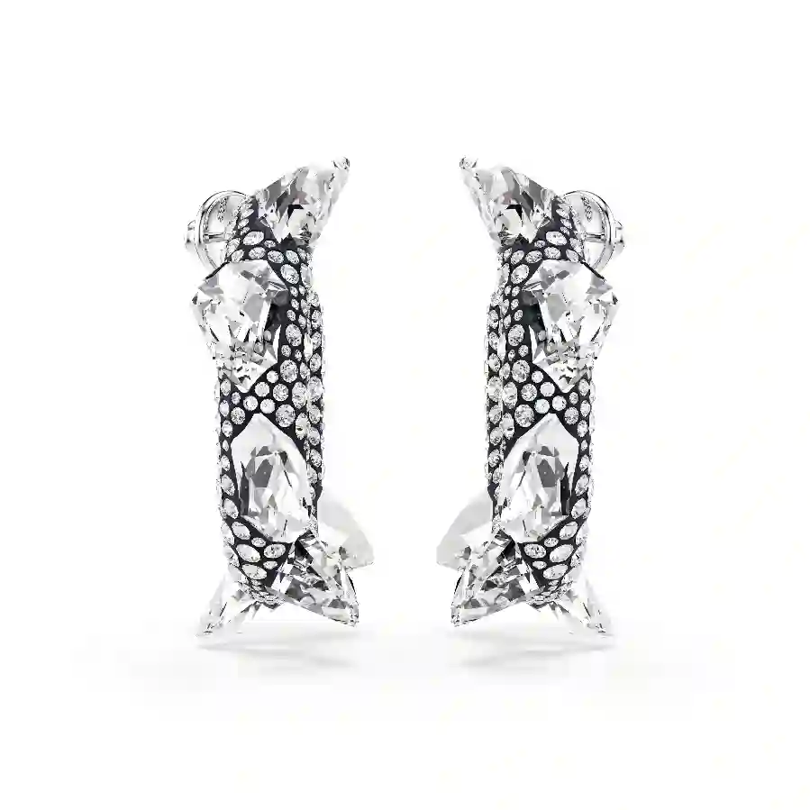 Resim Sublima halka küpeler, Çivi, Beyaz, Rodyum kaplama